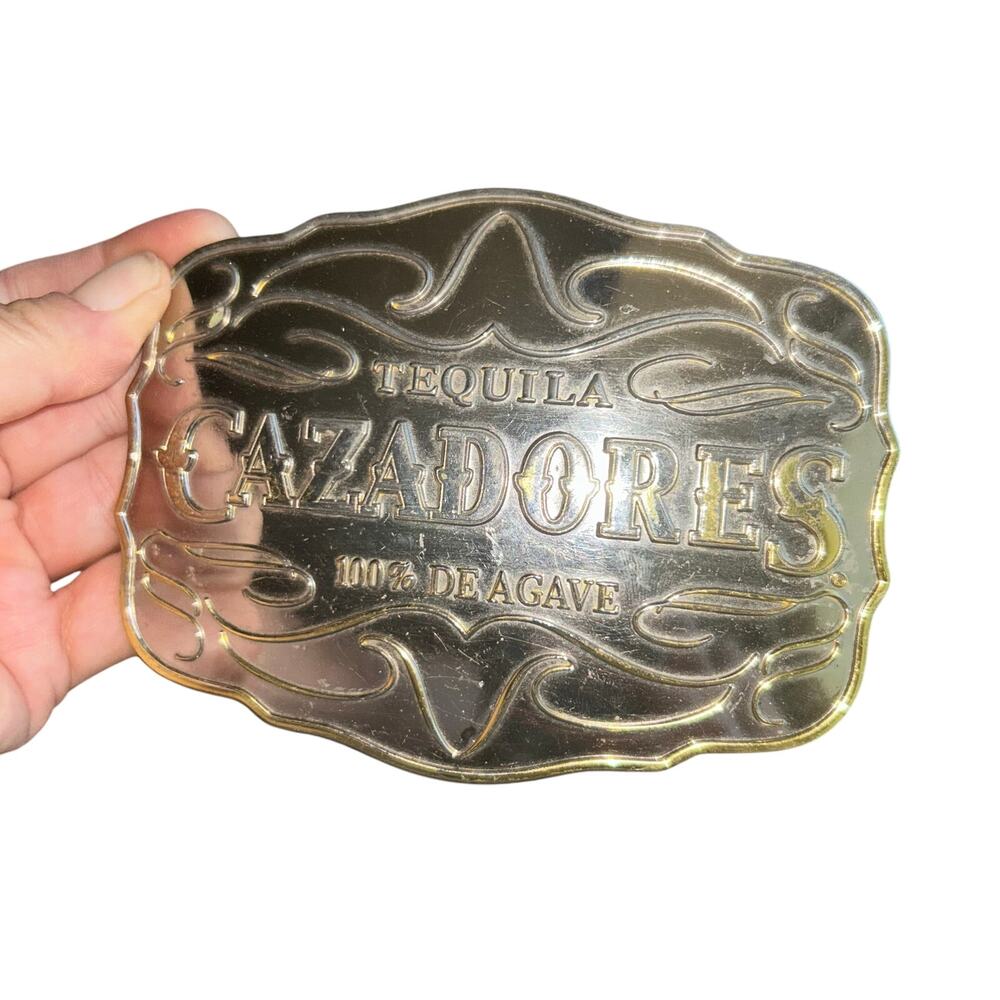 TEQUILA CAZADORES 100% DE AGAVE HUGE Advertisement Promotional Belt Buckle